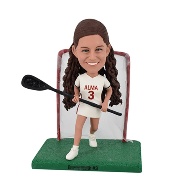 Female Lacrosse Bobblehead Doll