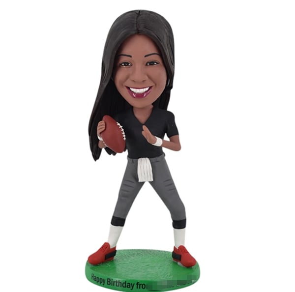 Female Rugby Player Bobbleheads Personalized