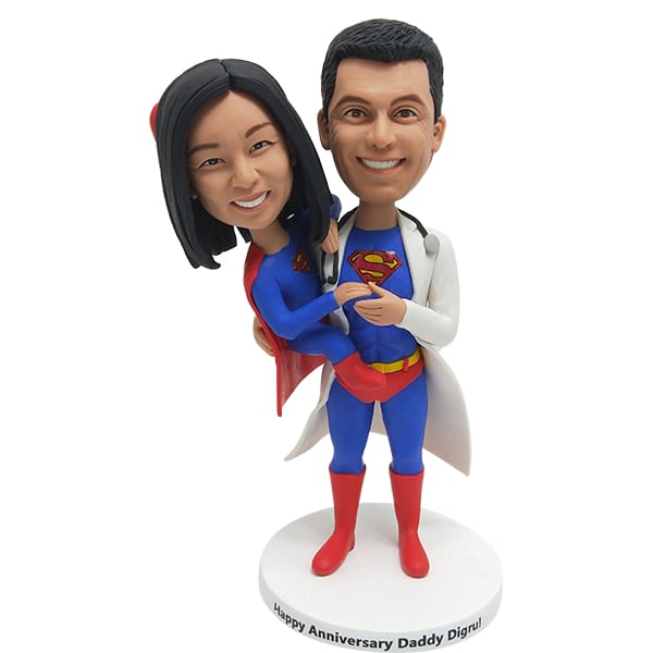 Bobblehead Custom Cake Topper Superman Doctor Daddy