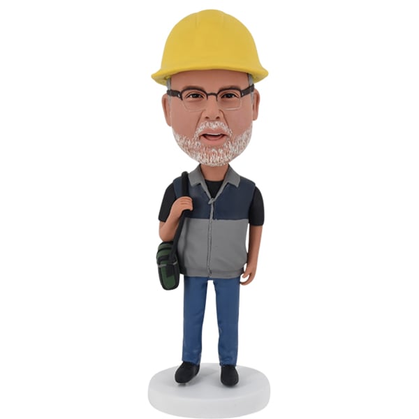 Personalized Engineer Bobblehead with bag Worker