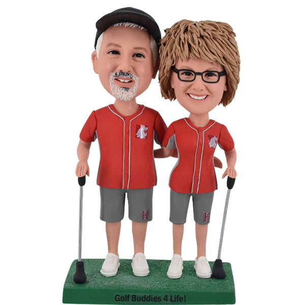 WSU Cougar football Fans Couple Bobbleheads