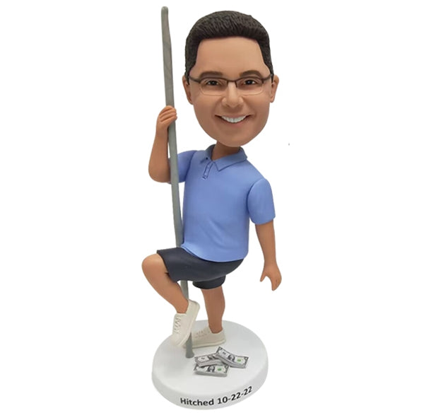 Custom Male bobble head doll Pole dance