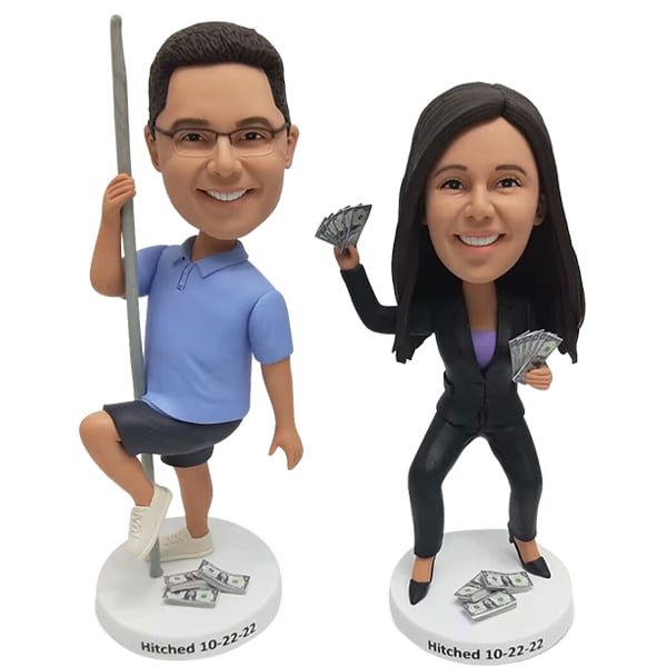 Male Bobbleheads Custom pole dance and female with dollar