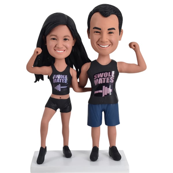 Exercise Couple Bobbleheads fitness workout