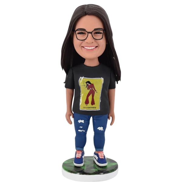 Stout Personalized Bobblehead Female puffy fat chubby