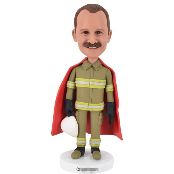 Custom Fireman Firefighter Bobblehead Superhero