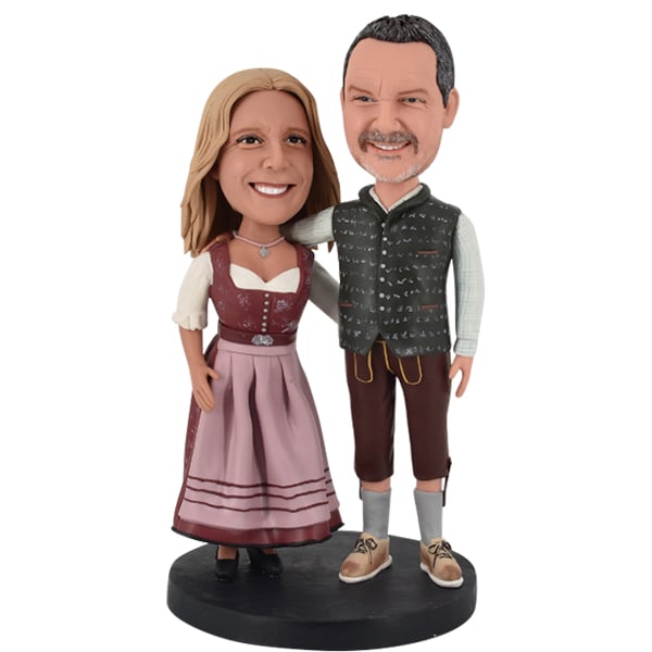 Vintage Couple Bobblehead cake toppers personalized