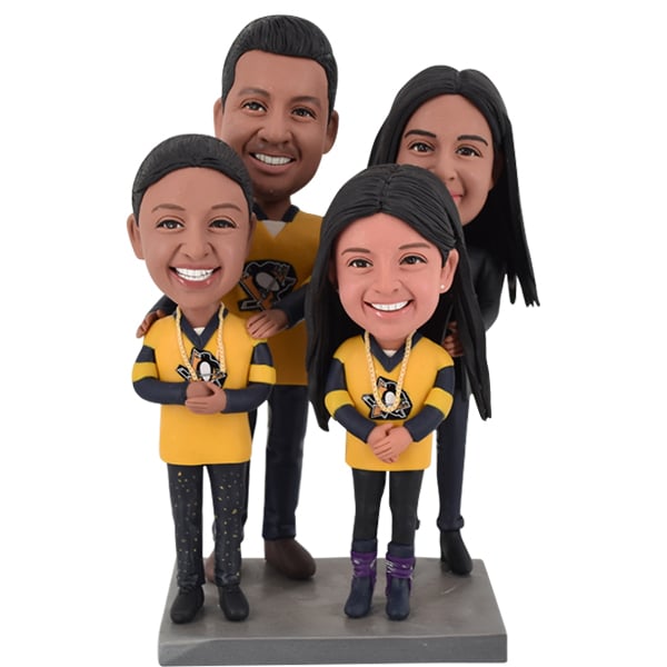 Custom Bobble Head hockey family sports theme