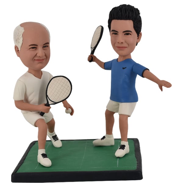 Custom Bobble Head two men Playing Tennis