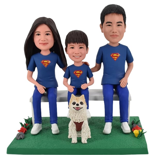 Custom bobbleheads for family Christmas gift