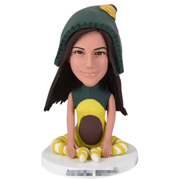 Custom Bobble head Female sitting in Baby Onesie