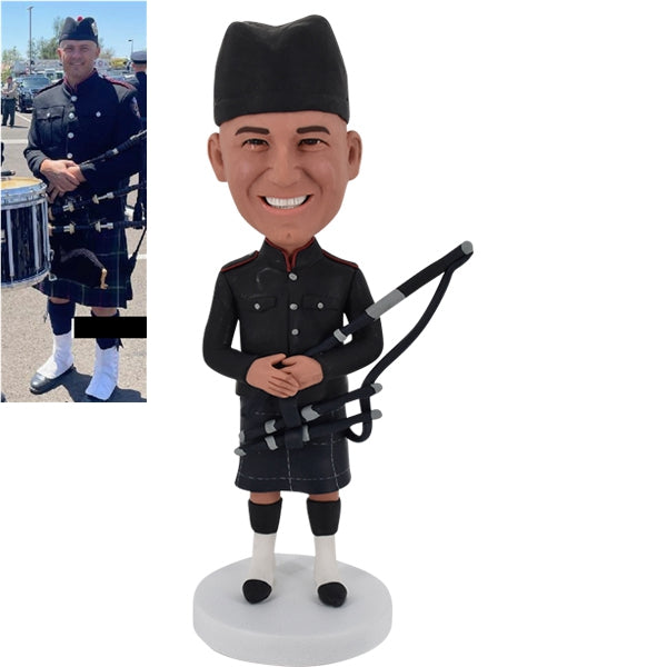 Bagpiper Custom Bobble Head from photo