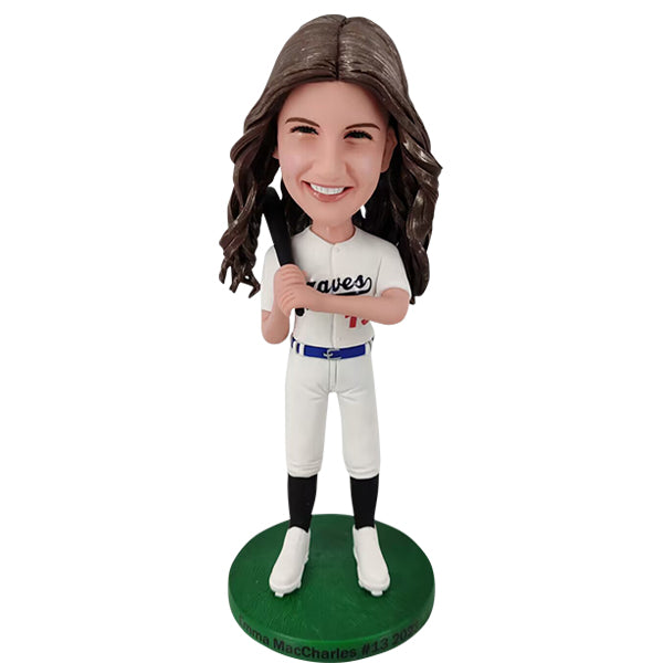 Custom Bobble Head Female Baseball