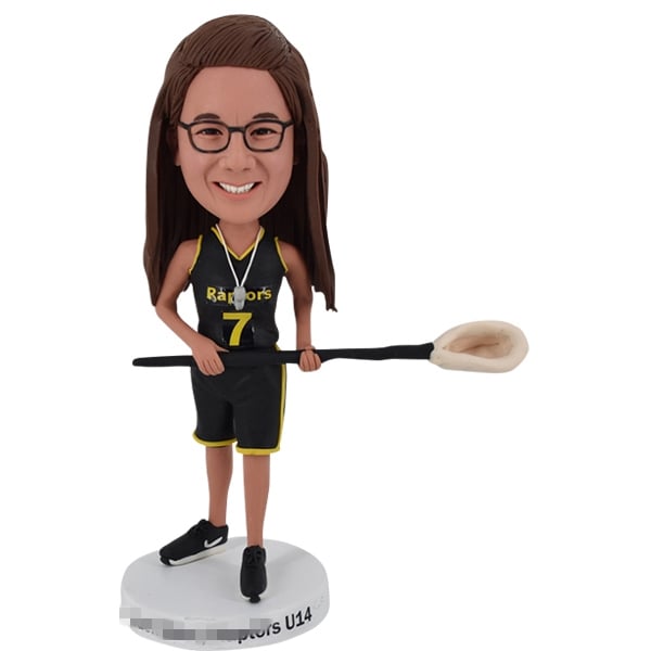 Custom Bobble Head female lacrosse coach