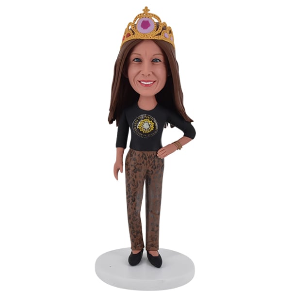 Female Bobble Head with tiara crown Birthday gift