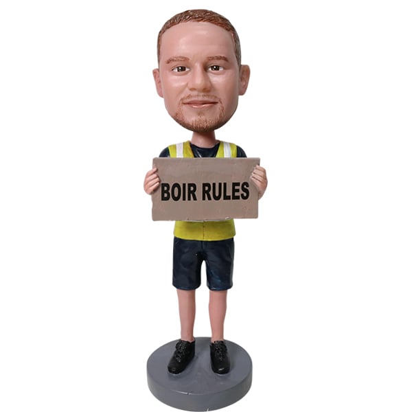 Custom Bobble Head Holding Sign