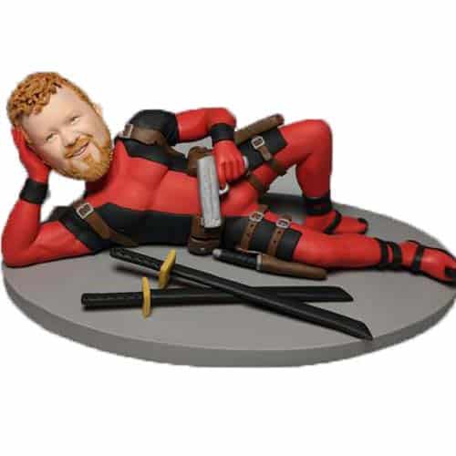 Custom bobblehead laying Deadpool