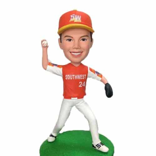 Personalized baseball bobblehead doll