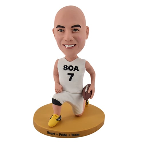 Kneeling Bobblehead Rugby player