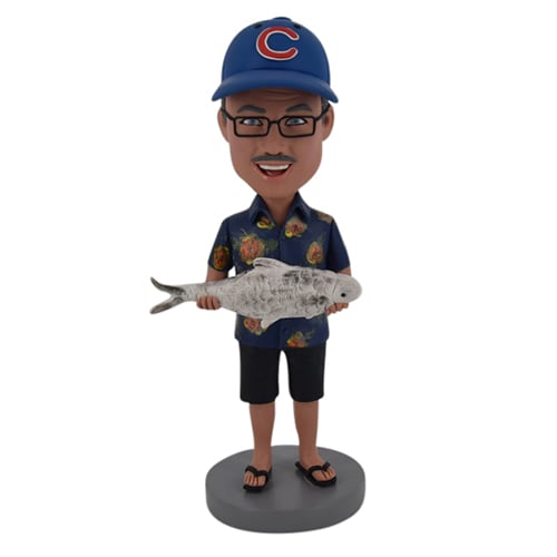 Custom fisherman bobblehead with bitmoji face