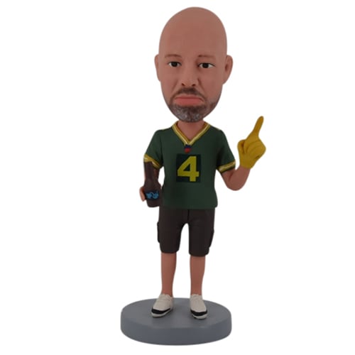 Custom Sports fan bobbleheads with beer