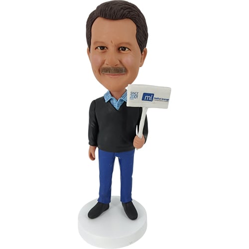 Inexpensive customized bobblehead with logo