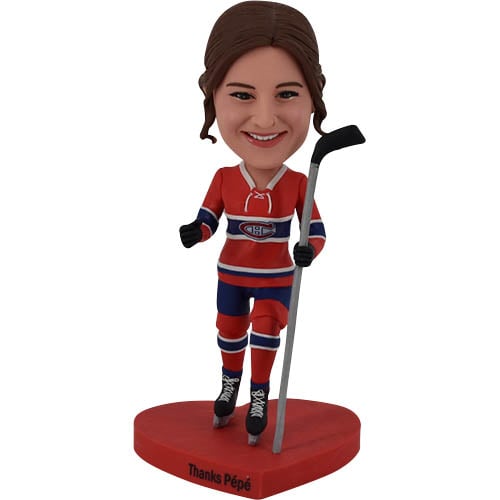 Female Hockey Bobblehead Doll