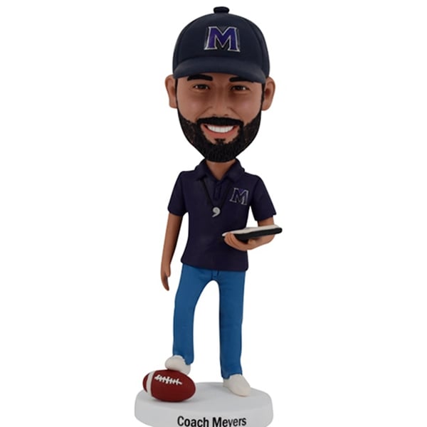 Rugby Coach Bobbleheads Custom with Logo