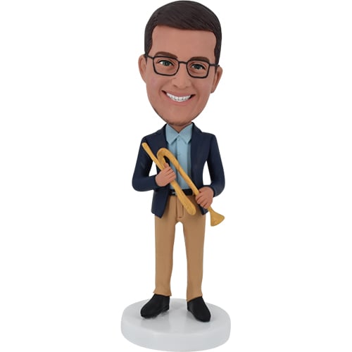 Personalized bobblehead with trumpet