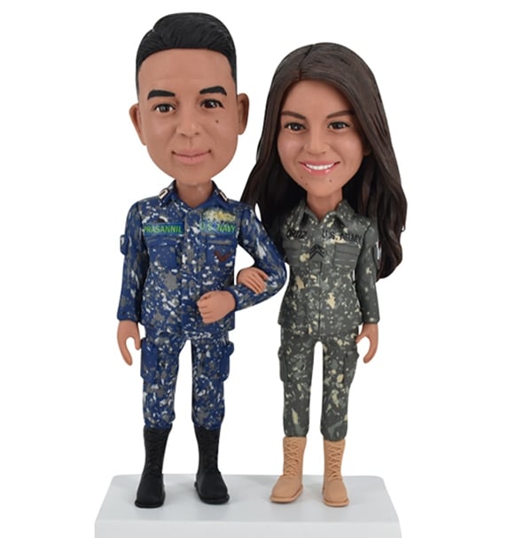 Military Couple Bobbleheads and Army Sergeant