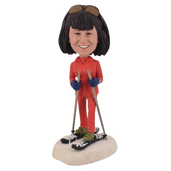 Female Skiing Bobbleheads Skier