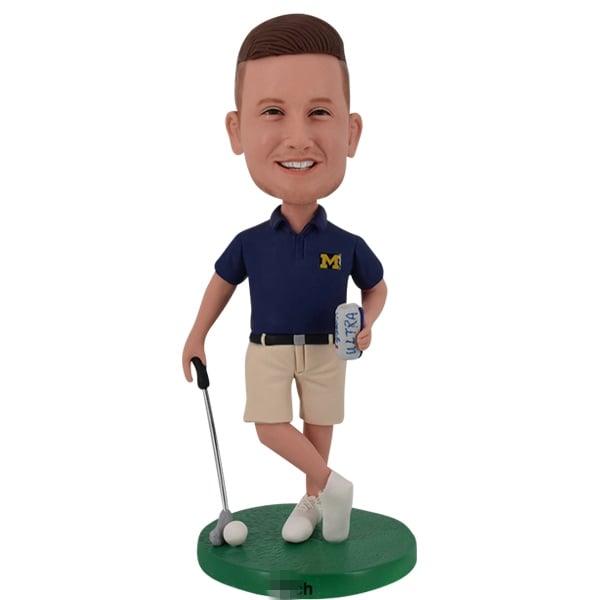 Golfer Bobble Head with Beer