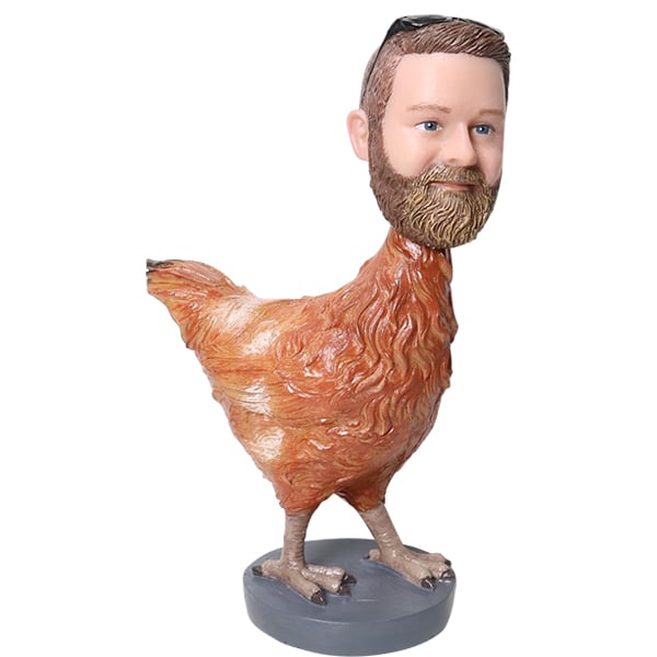 Chicken Bobblehead with human face