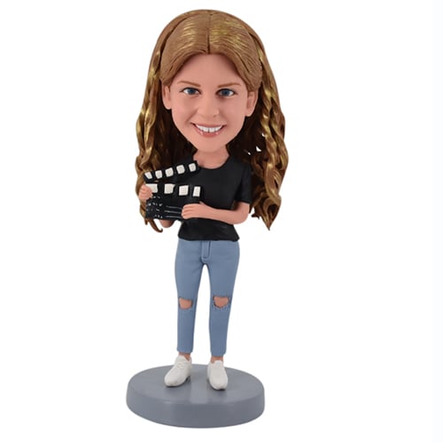 Custom female bobblehead Film movie Director with clip