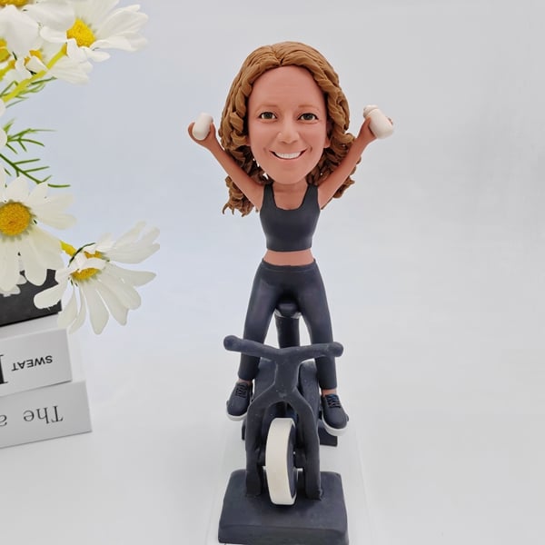 Spin Bike Exercise Bobblehead doll workout