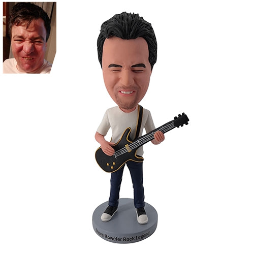 Custom gritty lifelike bobblehead playing guitar Beatles