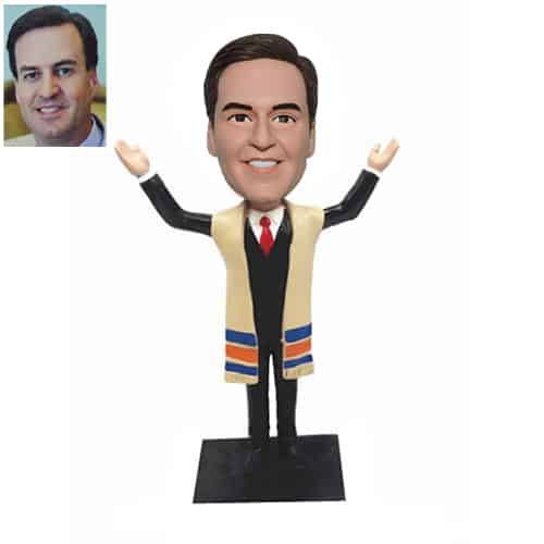 Personalized Rabbi bobblehead