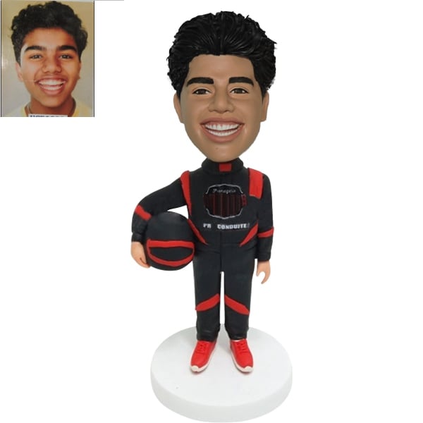 Custom Bobble Head Racing Boy Driver