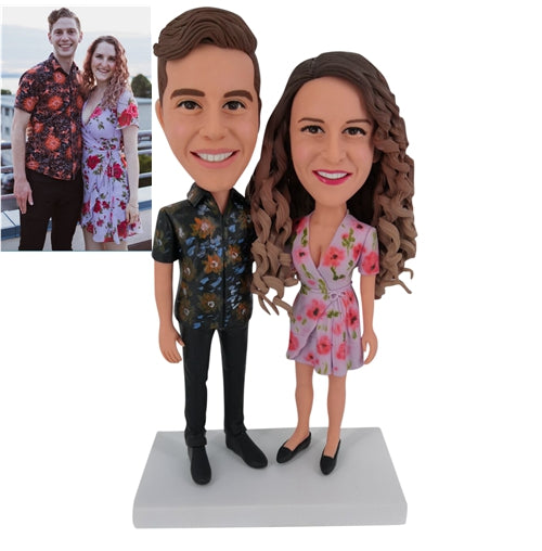 Custom couple bobbleheads from photo for anniversary