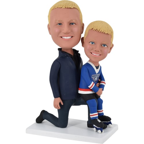 Custom personalized bobbleheads Dad and Son