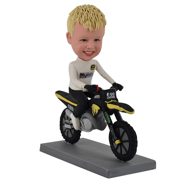 Kid Bobblehead on Dirt bike