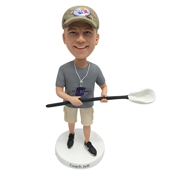 Lacrosse Coach Bobblehead Personalized