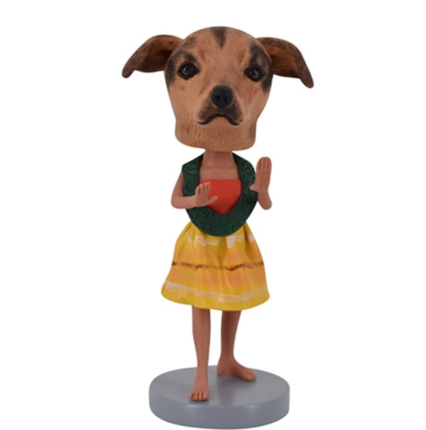 Hawaiian Hula Dog Bobblehead Car dashboard