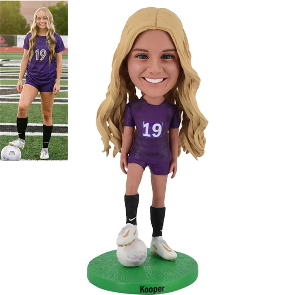 Female Football Bobblehead