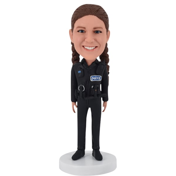 Custom Bobble Head Female police officer with stab vest