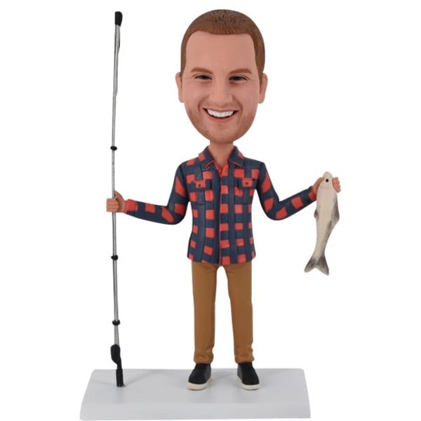 Bobblehead Custom holding fish pole