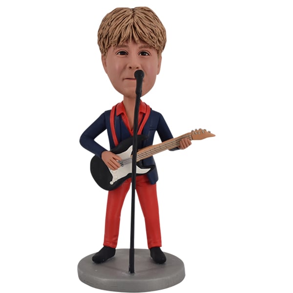 Custom Rock Star Bobble Head musician playing guitar