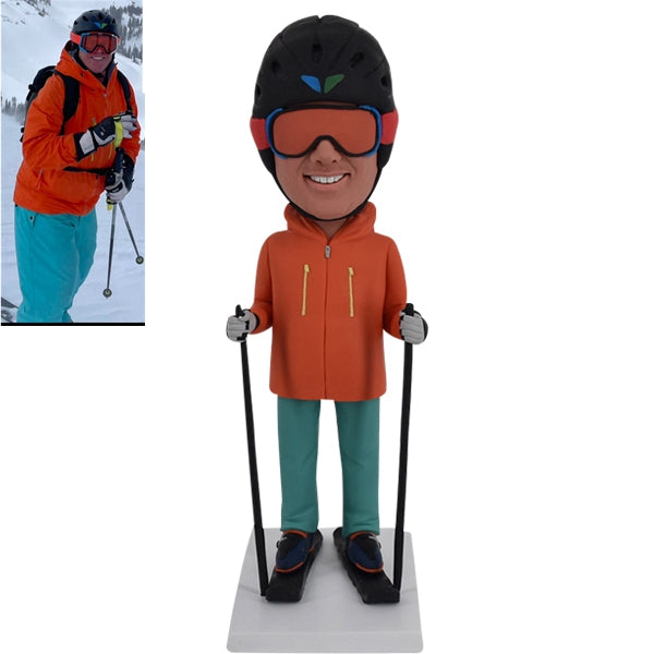 Custom skiing Bobblehead with goggles from photo Skier