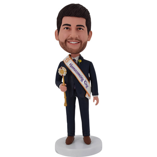 Custom Bobble Head Homecoming with sash and Scepter