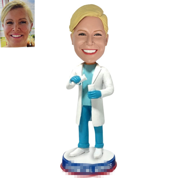 Custom Scientist bobblehead female